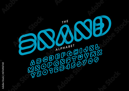 Vector of stylized modern font and alphabet