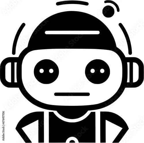 Hand-drawn Robotic Chatbot Vintage Outline Icon In Hand-drawn Style