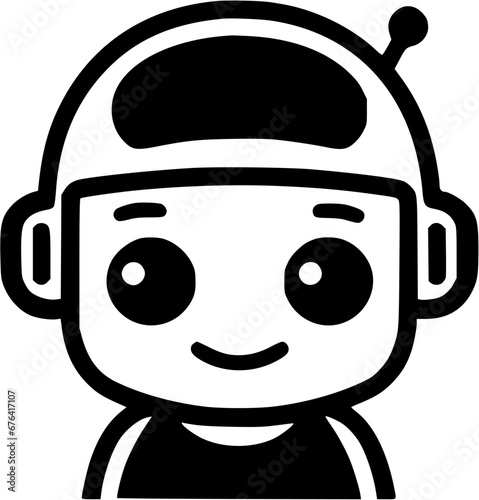 Hand-drawn Robotic Chatbot Vintage Outline Icon In Hand-drawn Style