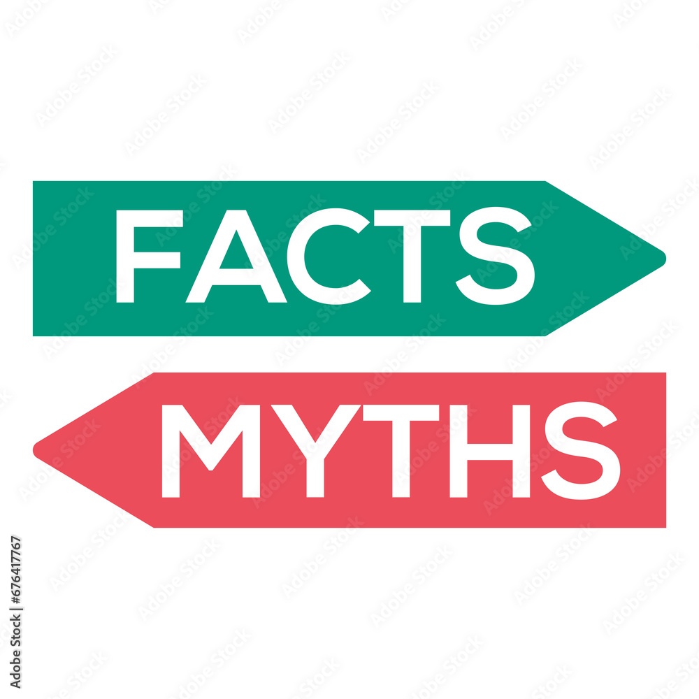 Fact vs Myth Logo concept on a Transparent Background Fact vs Myth Logo concept on a Transparent Background