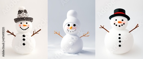 cute beautiful little snowman set on New Year's theme and Christmas