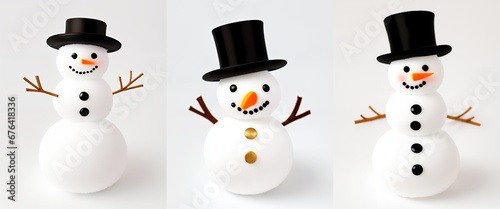 cute beautiful little snowman set on New Year's theme and Christmas