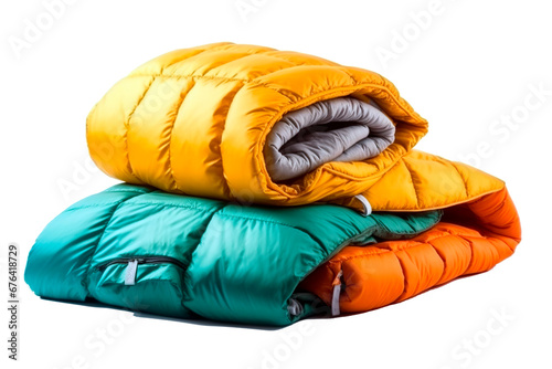 Sleeping bags on transparent background in PNG
