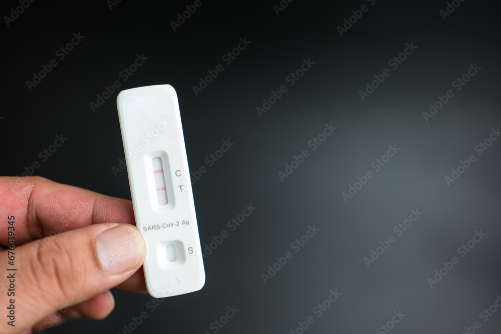 ATK Test kit with Positive result during swab COVID-19 testing. Coronavirus Self nasal or Home test. ATK Test kit with Positive result during swab COVID-19 testing. Coronavirus Self nasal or Home test.