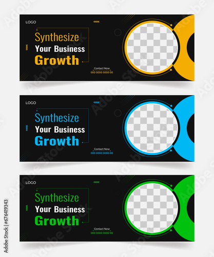 Modern layout white background and blue abstract shapes , Corporate business social media,  Creative Business Facebook Cover Design, Business promotion Facebook cover or social media cover template