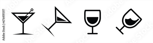 glass icon set. cocktails icon vector illustration