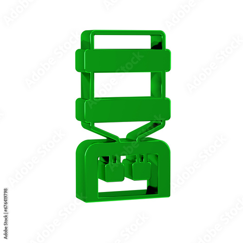 Green Water cooler for office and home icon isolated on transparent background. Water dispenser. Bottle office, plastic and liquid.