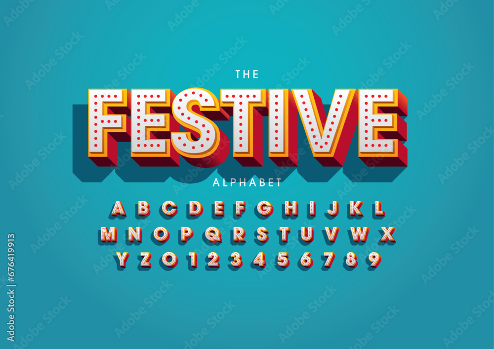 Fototapeta premium Vector of stylized modern font and alphabet