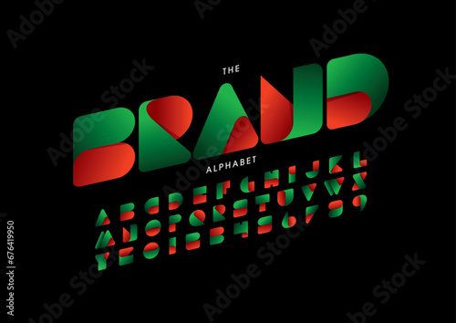 Vector of stylized modern font and alphabet