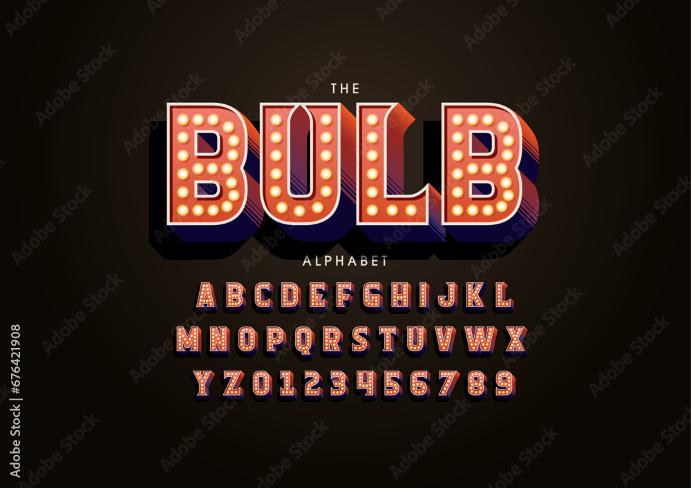 Fototapeta premium Vector of stylized modern font and alphabet