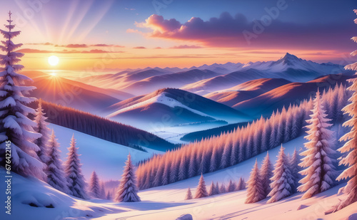  Fantastic winter landscape. AI © IM_VISUAL_ARTIST