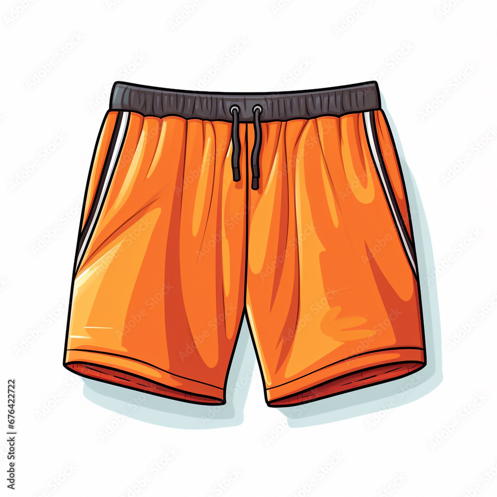 Illustration of a pair of brightly colored men's shorts. These pants will be paired with a jersey shirt that is usually the same color as these pants.
Illustration of a pair of brightly colored men's shorts. These pants will be paired with a jersey shirt that is usually the same color as these pants.