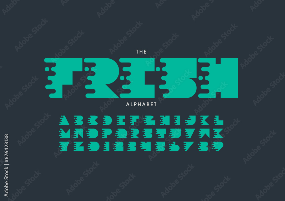 Vector of stylized modern font and alphabet Vector of stylized modern font and alphabet
