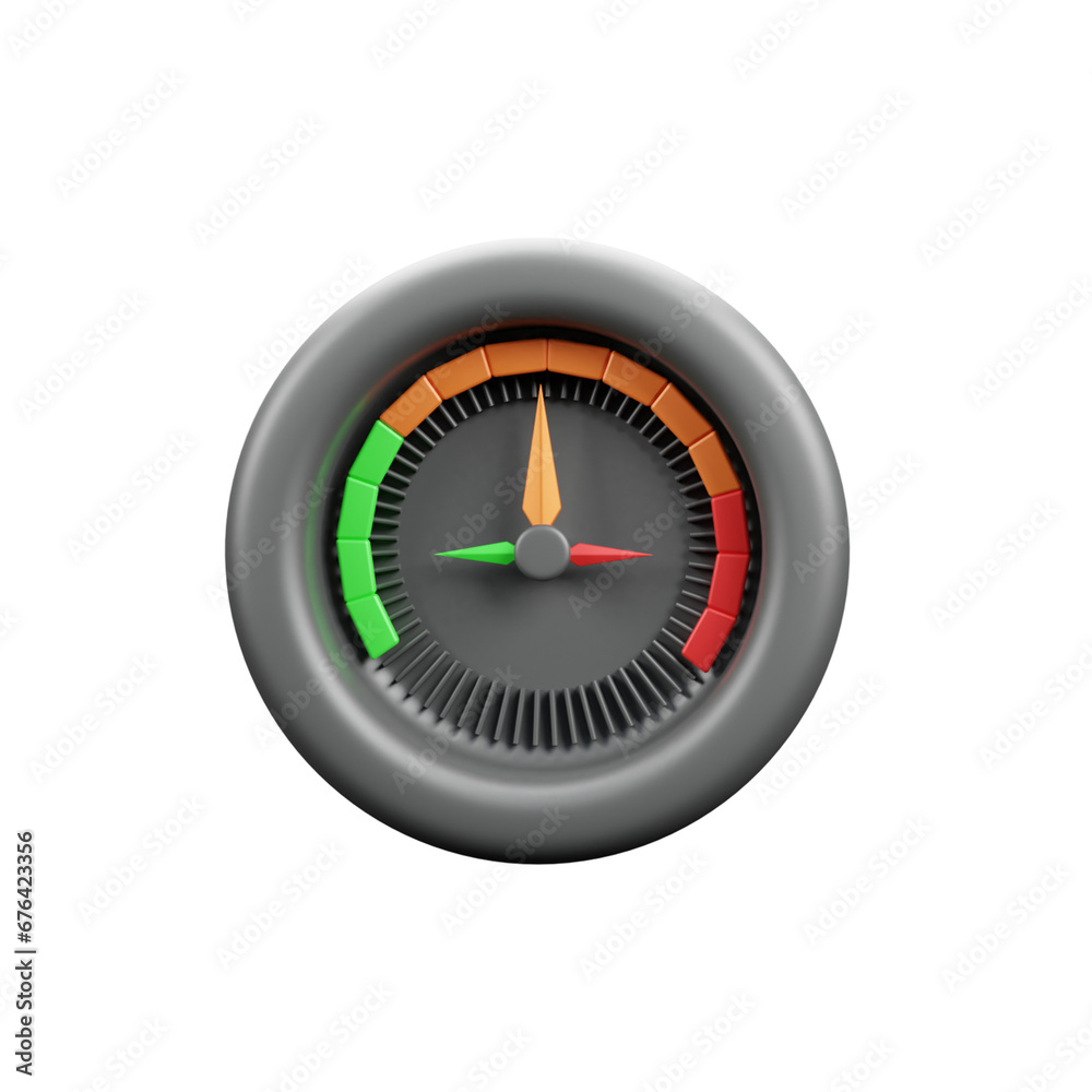 Car speed meter 3d icon illustration Car speed meter 3d icon illustration