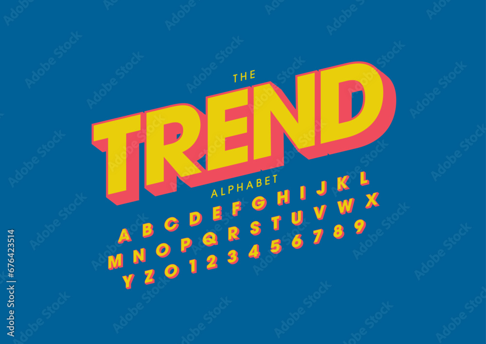Vector of stylized modern font and alphabet Vector of stylized modern font and alphabet