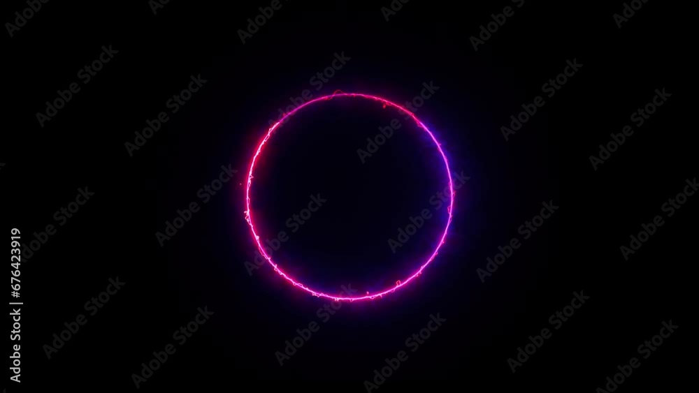 saber neon light fire circle ring loop animation