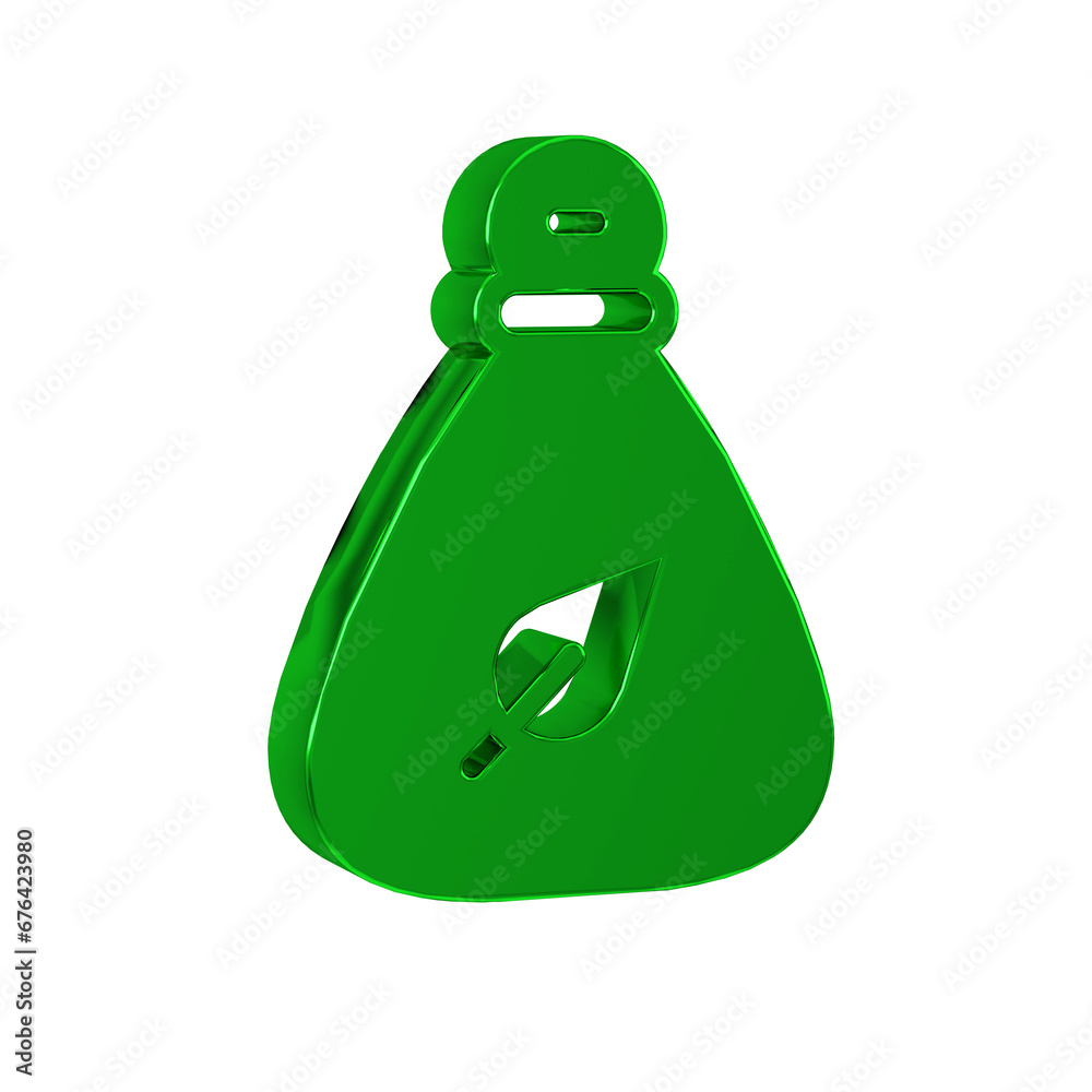 Green Garbage bag icon isolated on transparent background. Green Garbage bag icon isolated on transparent background.