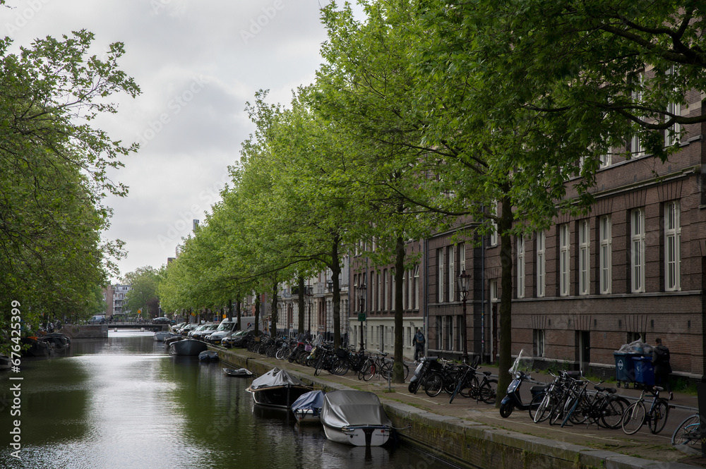 Zieseniskade And Lijnbaansgracht Canal At Amsterdam The Netherlands 26-5-2023