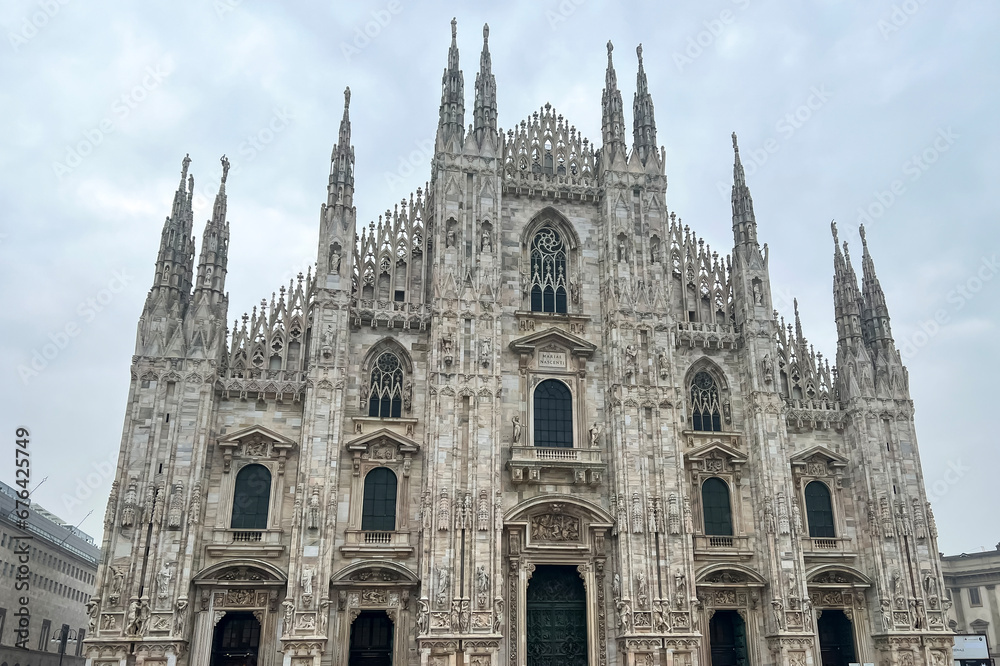 View of Duomo Cathedral, Milan Italy