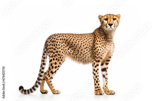 leopard in front of a white background photo