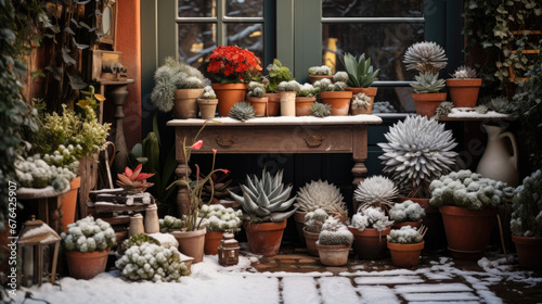 Snowed plants in the garden © jr-art