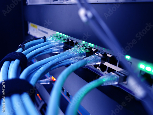 centralized connection to server and router/gateway for users to access various information systems