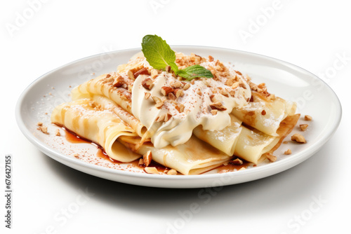 Apple Crepes on White Background
