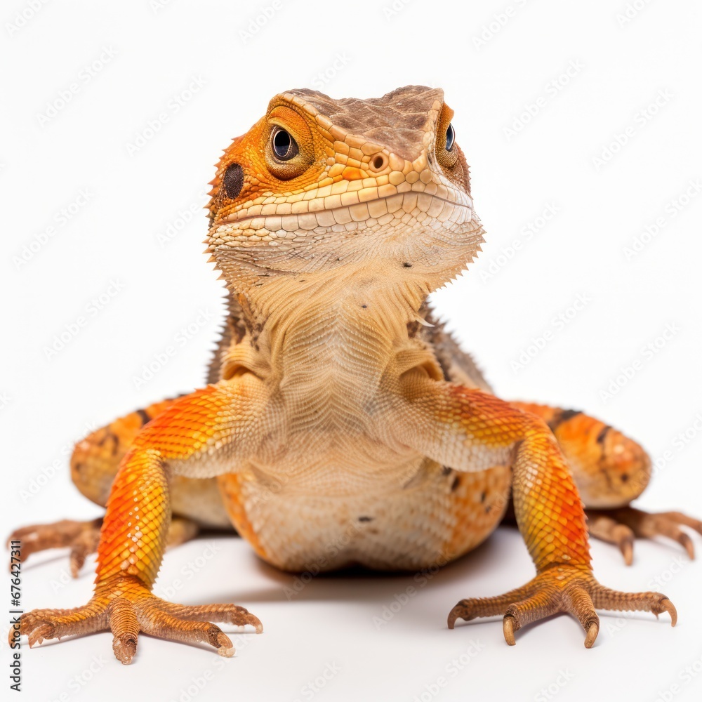 Obraz premium bearded dragon on white
