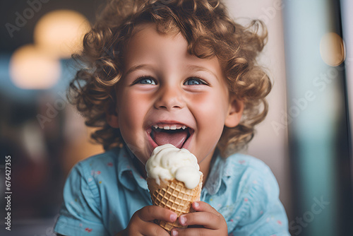 A Portrait of kid eating ice cream  Happiness  Premium Quality Image  Hd Wallpaper