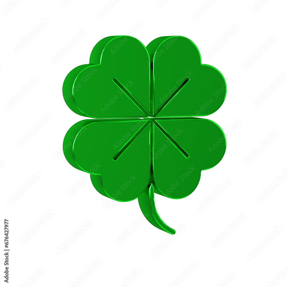 Green Four leaf clover icon isolated on transparent background. Happy Saint Patrick day. Green Four leaf clover icon isolated on transparent background. Happy Saint Patrick day.