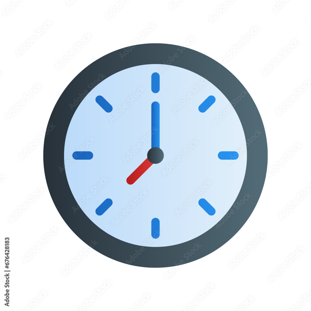 Clock times icon in flat gradient style ui vector design Clock times icon in flat gradient style ui vector design