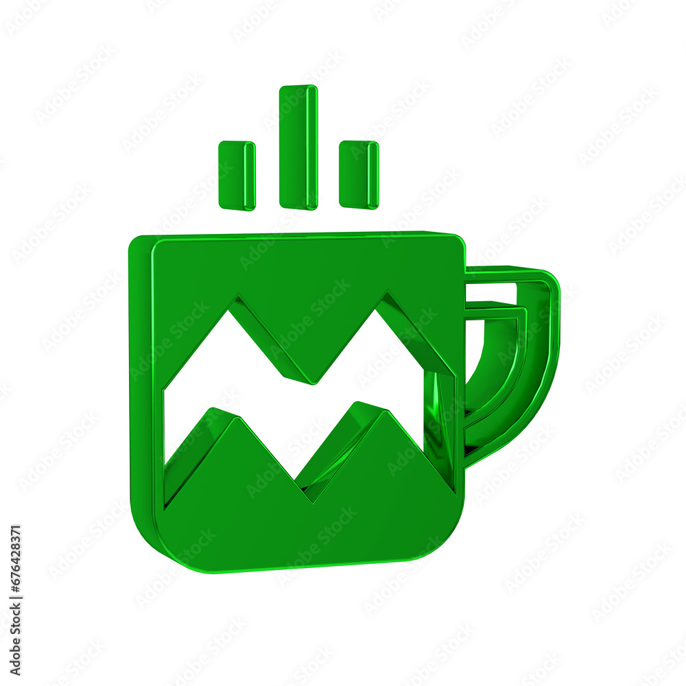 Green Cup of tea icon isolated on transparent background. Green Cup of tea icon isolated on transparent background.