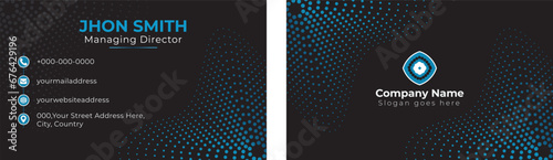 Modern creative informative minimal double sided business card template design for business or corporate brand identity