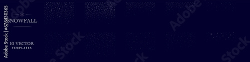 Snowfall overlay. Snowfall overlay set. Snowfall decoration.