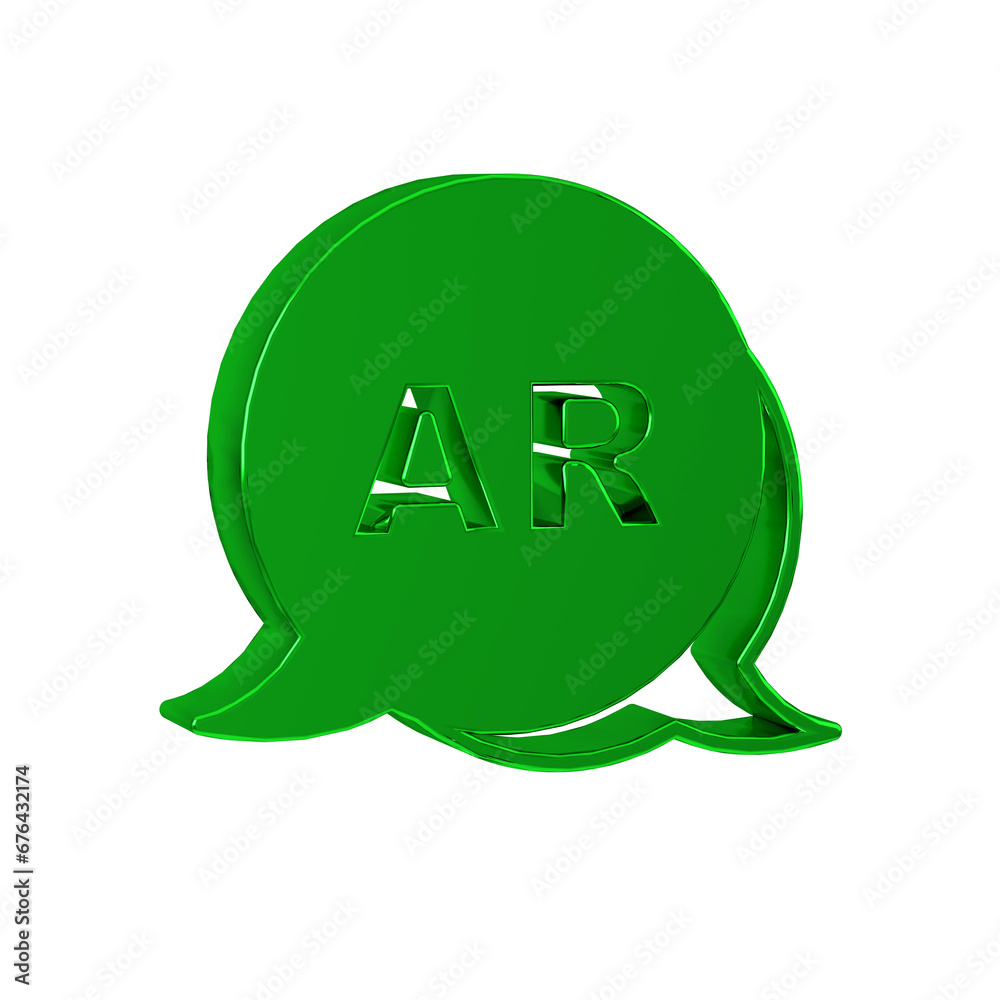 Green Augmented reality AR icon isolated on transparent background. Virtual futuristic wearable devices. Green Augmented reality AR icon isolated on transparent background. Virtual futuristic wearable devices.