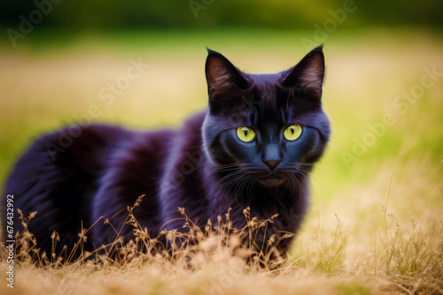 A beautiful black cat. Shadows and Whispers. The Enchanting Allure of the Black Cat. Generative AI