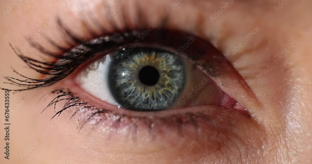Closeup of woman emerald blue eye Closeup of woman emerald blue eye