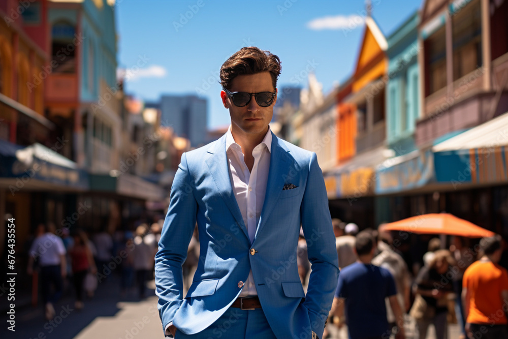 Obraz premium man in the city