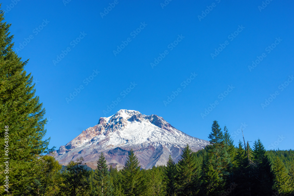 Mt. Hood a stratovolcano in the Cascade Volcanic Arc in Oregon, USA