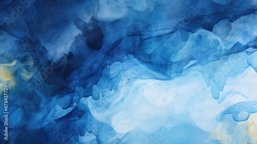 Abstract gradient bright blue background. Panoramic grunge navy blue stucco wall background. 