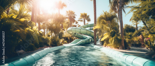 The water slide structure in Paradise Island, The Bahamas photo
