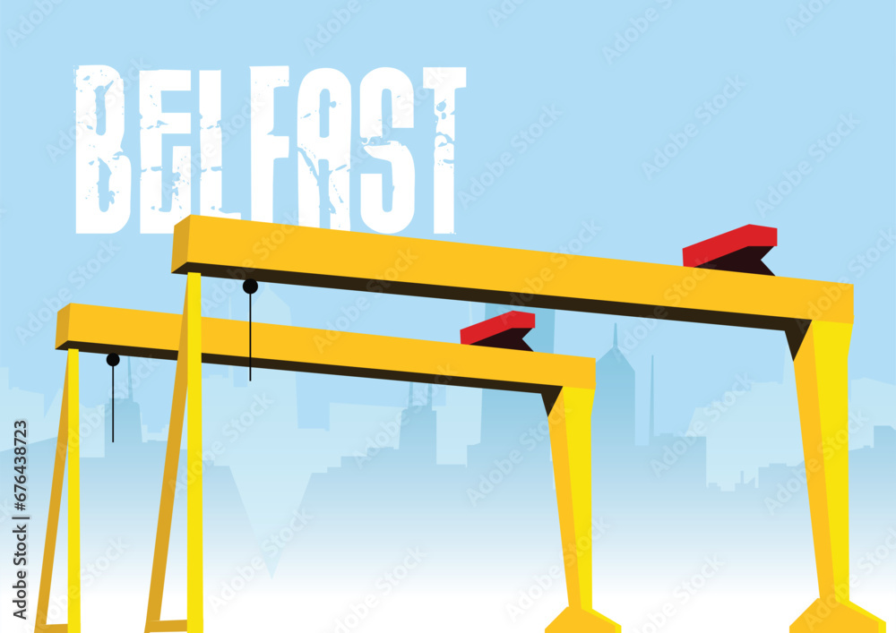 Naklejka premium Vector illustration of Harland & Wolff, Belfast