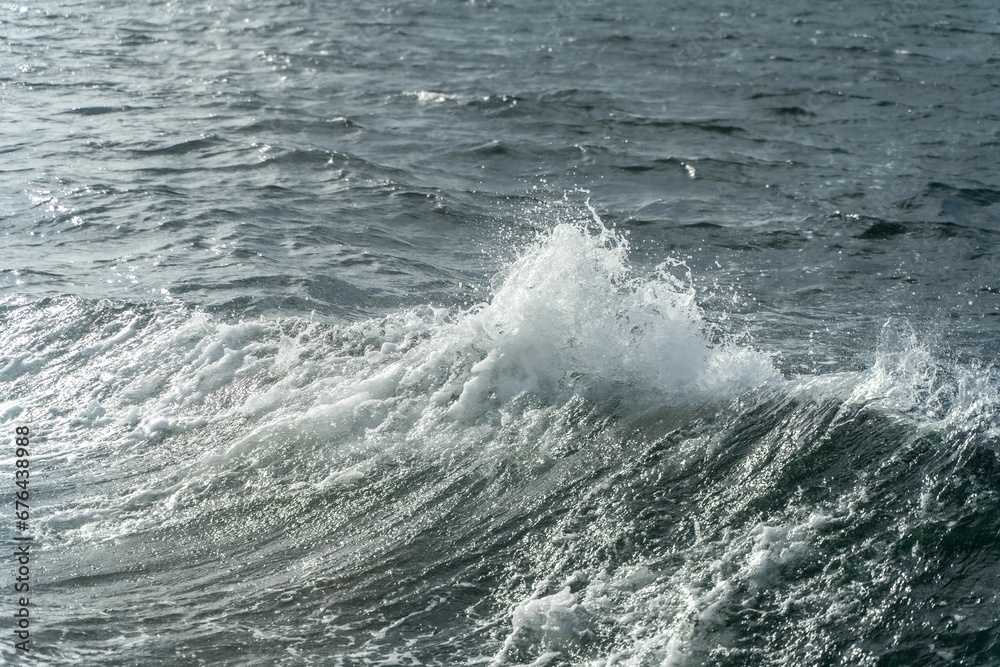 Closeup of a small wave at the Baltic Sea
