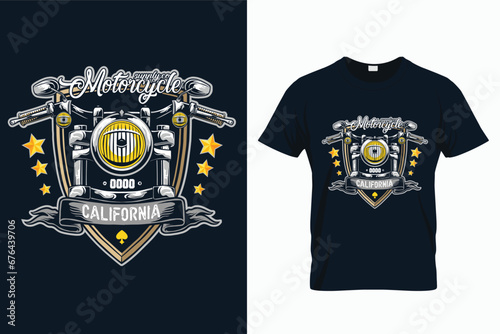 Motorcycle California Vintage Typography T-Shirt Design