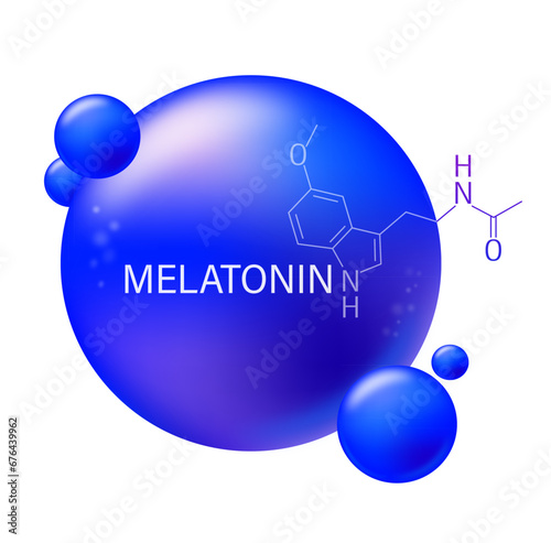 Melatonin Hormone Molecule Graphic for Health and Sleep