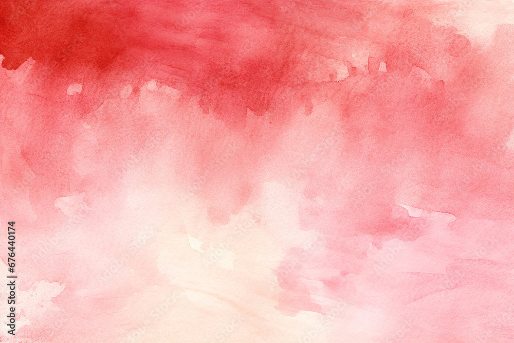 Abstract red watercolor texture with wet brush strokes for wallpaper design