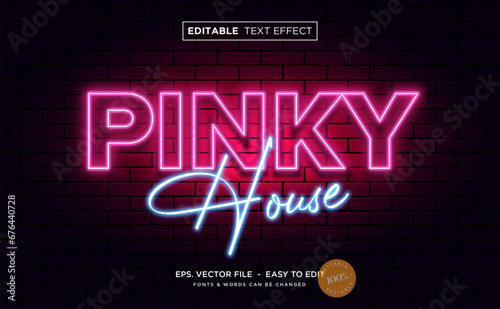 Neon pink on the wall text effect