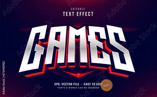 3D red esport game text effect