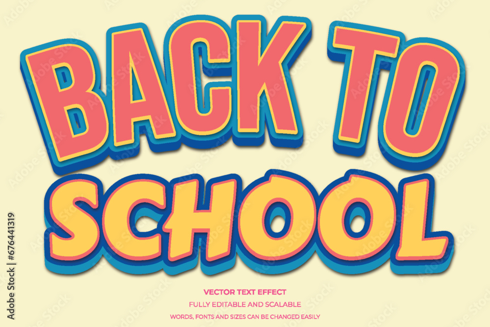 Awesome Editable text effect - Back To School 3d modern style Premium Vector design