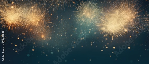 bokeh fireworks with fireworks background on dark sky Generative AI © SKIMP Art